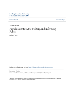 Female Scientists, the Military, and Informing Policy