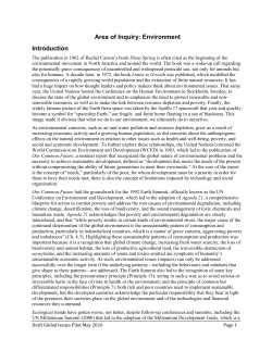 Inquiry Topic - Environment