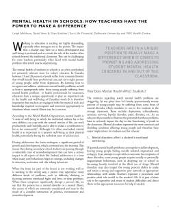 Mental Health in Schools: How Teachers Have the Power to Make A