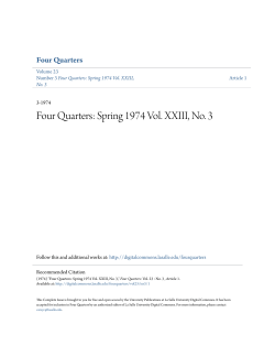 Four Quarters: Spring 1974 Vol. XXIII, No. 3