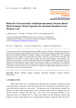 Dielectric Characteristics of Barium Strontium Titanate Based Metal
