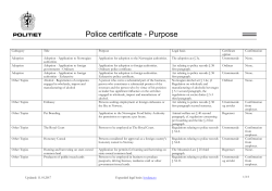 Police certificate - Purpose