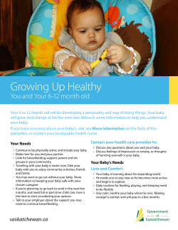Growing Up Healthy - You and your 6-12 month old