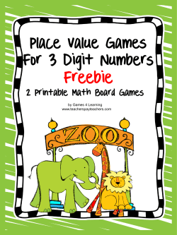 Place Value Game for 2 Digits