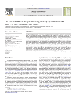 The case for repeatable analysis with energy economy optimization