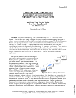 A Versatile Weather Station: Engineering Design From The