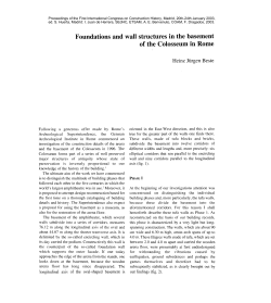 Foundations and wall structures in the basement of the Colosseum