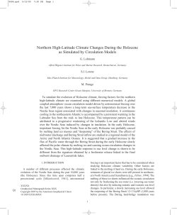 Northern High-Latitude Climate Changes During the Holocene as