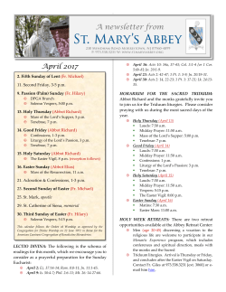 April 2017 - St. Mary`s Abbey