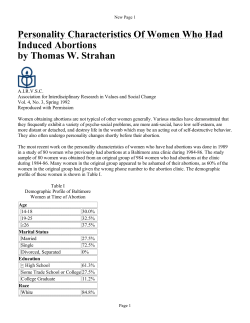 Personality Characteristics Of Women Who Had Induced Abortions