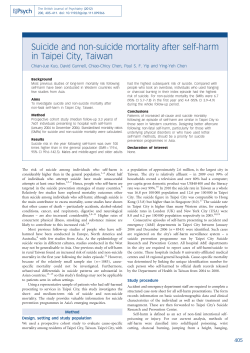 Suicide and non-suicide mortality after self