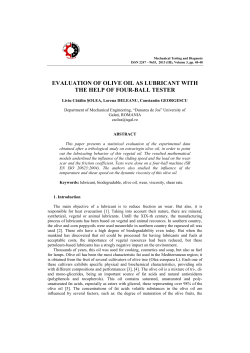 evaluation of olive oil as lubricant with the help of four