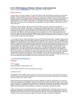 Art in Public Spaces: Women, Memory and Community (1711 words)