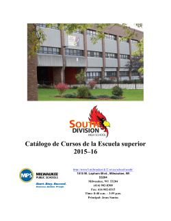 Cat&aacute;logo de Cursos de la Escuela superior 2015&ndash;16