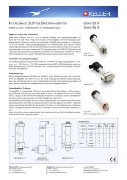 HOCHGENAUE (0,01%) DRUCKTRANSMITTER SERIE 33 X SERIE