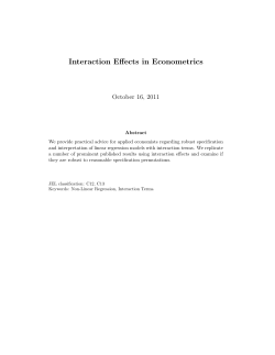 Interaction Effects in Econometrics