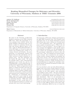 Ranking Biomedical Passages for Relevance and Diversity
