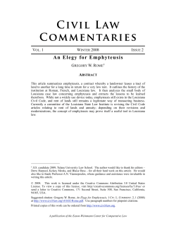An Elegy for Emphyteusis - Tulane University Law School