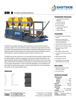 EM 8 Portable Log Siding Machine