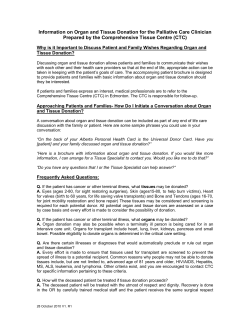 Information on Organ and Tissue Donation for the Palliative Care