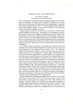 TIBERIUS, PISO, AND GERMANICUS by Terence T. Rapke