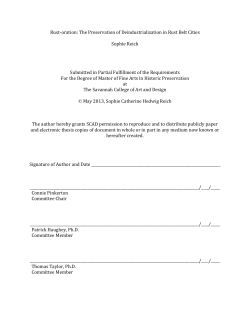 Rust-‐oration: The Preservation of Deindustrialization in Rust Belt