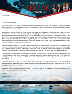 Israel Alvarez Prayer Letter