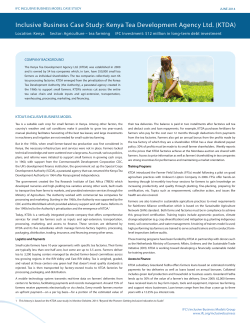 Inclusive Business Case Study: Kenya Tea Development