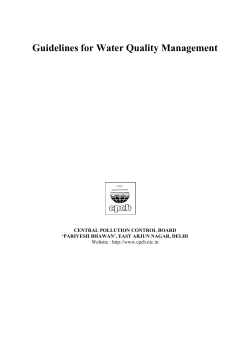 Guidelines for Water Quality Management