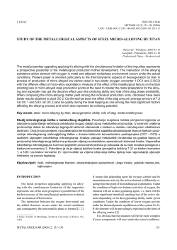 STUDY OF THE METALLURGICAL ASPECTS OF STEEL MICRO