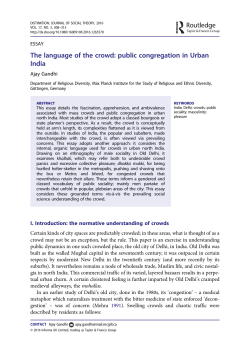The language of the crowd: public congregation in Urban India