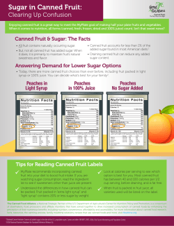 Sugar in Canned Fruit - Canned Food Alliance