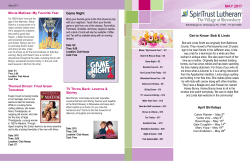 May Newsletter - SpiriTrust Lutheran Residents` Website