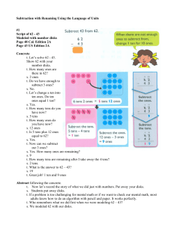 Subtraction with Renaming Using the Language of Units #1 Script of