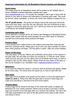 Important information for Woodstock Football Coaches and Managers