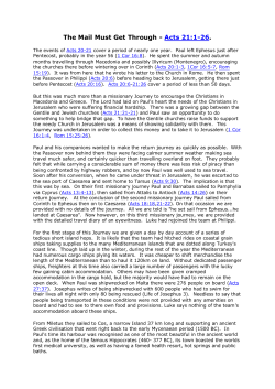 The Mail Must Get Through - Acts 21:1-26.