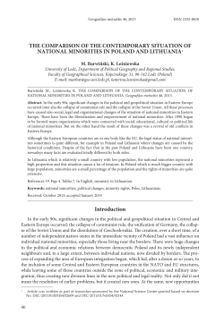 The comparison of The conTemporary siTuaTion of naTional