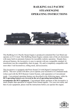 railking 4-6-2 pacific steam engine operating instructions