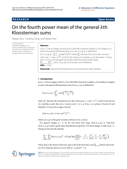 On the fourth power mean of the generalkth Kloosterman sums