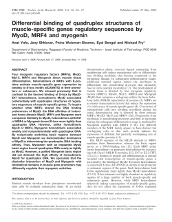 Differential binding of quadruplex structures of muscle