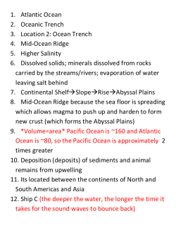 1. Atlantic Ocean 2. Oceanic Trench 3. Location 2