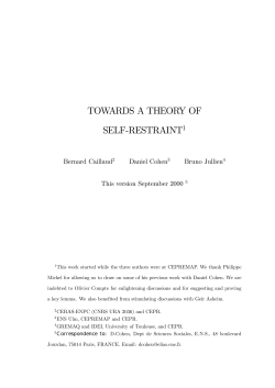 TOWARDS A THEORY OF SELF