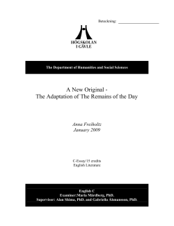 A New Original - The Adaptation of The Remains of the