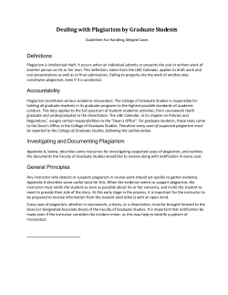 Dealing with Plagiarism by Graduate Students