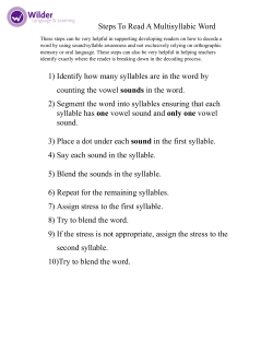 Steps To Read A multisyllable Word copy