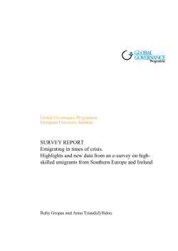 Survey Report Emigrating in times of crisis