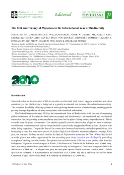 The first anniversary of Phytotaxa in the International Year of