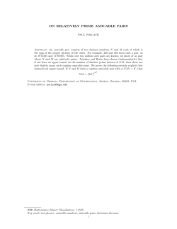ON RELATIVELY PRIME AMICABLE PAIRS