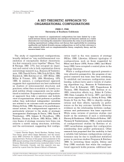 a set-theoretic approach to organizational configurations