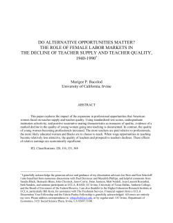 do alternative opportunities matter? the role of female labor markets